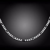 925 Sterling Silver 4mm Chain Necklace for Women Girl Boy Kids Jewelry