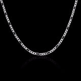 925 Sterling Silver 4mm Chain Necklace for Women Girl Boy Kids Jewelry