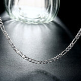 925 Sterling Silver 4mm Chain Necklace for Women Girl Boy Kids Jewelry
