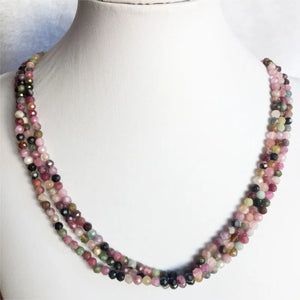 40+7cm Faceted Brazil Tourmaline Necklace Women Candy Natural Stone Jewelry