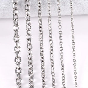 Stainless Steel Chain Necklace for Men Women 40-90cm Choker Jewelry