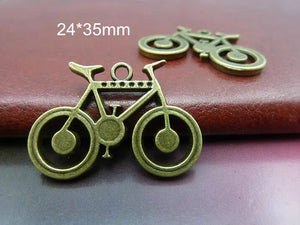 40 Antique Bronze Tone Bicycle Charms Pendants for DIY Jewelry