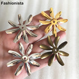 40 Big Bead Caps 48mm Gold/Silver/Steel/Bronze, 8 Petal Flower Bead Caps