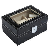 HOT Faux Leather 3 Slots Watches Bracelet Display Holder Storage Box