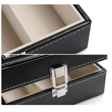 HOT Faux Leather 3 Slots Watches Bracelet Display Holder Storage Box