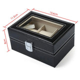 HOT Faux Leather 3 Slots Watches Bracelet Display Holder Storage Box
