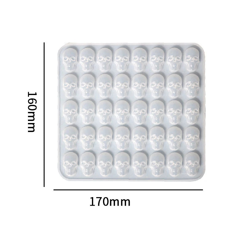 40 IN 1 Skull Shape Crystal Epoxy Resin Mold Silicone Mold
