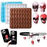 40 IN 1 Skull Shape Crystal Epoxy Resin Mold Silicone Mold