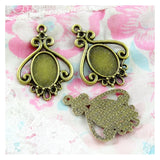 40 PCS Antique Bronze Plated Base Setting Charms Vintage Pendant