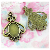 40 PCS Antique Bronze Plated Base Setting Charms Vintage Pendant