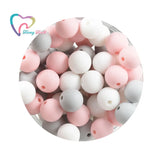40 PCS Candy Pink Silicone Beads Baby Teether Toys Chewable BPA-Free