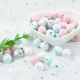 40 PCS 12MM Marble Pink Gritty Silicone Beads DIY Pacifier Chain Teething Beads