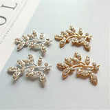 40 PCS Crystal Leaf Branch DIY Hair Accessories Material for Jewelry Making