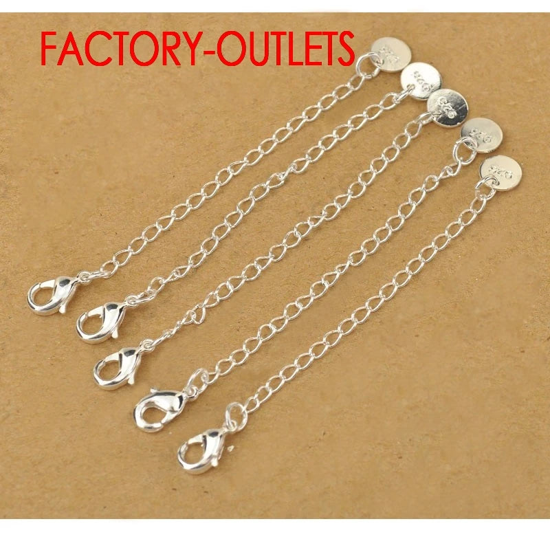 40 PCS 925 Sterling Silver Extension Chains For Necklace DIY