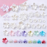 40 PCS Acrylic Resin Pearl Flowers DIY Bead Caps Jewelry Making Ornaments