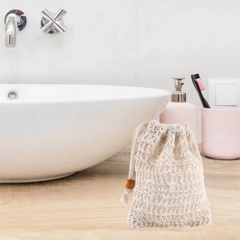 40 Pack Soap Exfoliating Bags, Sisal Mesh Soap Bag with Drawstring