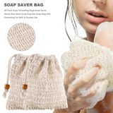 40 Pack Soap Exfoliating Bags, Sisal Mesh Soap Bag with Drawstring