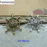 40 Pcs Rudder Charms Pendants for Jewelry Making DIY Craft 35*38mm