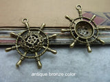 40 Pcs Rudder Charms Pendants for Jewelry Making DIY Craft 35*38mm