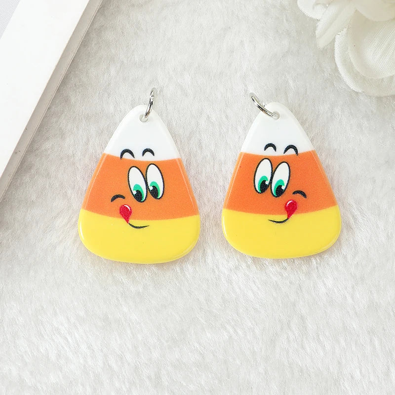 40 Pcs Cartoon Corn Candy Christmas Charms for DIY Jewelry Making