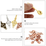 40 Pcs Charm Holder Necklace Spoon Pendant Vintage Charms