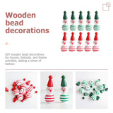 40 Pcs Wooden Bead Christmas Tree Decor Snowman Pendant DIY Craft