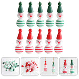 40 Pcs Christmas Tree Wooden Bead Snowman Hanging Decorations DIY Crafts