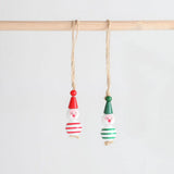 40 Pcs Christmas Tree Wooden Bead Snowman Hanging Decorations DIY Crafts