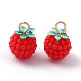40 Pcs Opaque Resin Fruit Berry Charms for DIY Jewelry Making