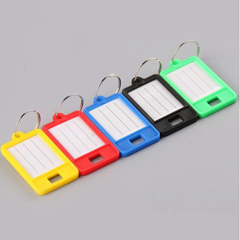 40 Pcs Plastic Luggage Tags Keychain Ring Label Numbered Key Chains
