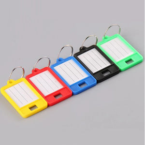 40 Pcs Plastic Luggage Tags Keychain Ring Label Numbered Key Chains