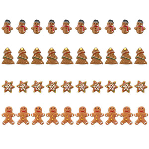 40 Pcs Mini Christmas Resin Accessories Gift Bag Filler Ornaments DIY Hairpin