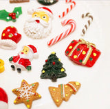 40 Pcs Mini Christmas Resin Accessories Gift Bag Filler Ornaments DIY Hairpin