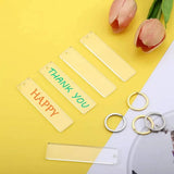 40 Acrylic Keychain Blanks with Metal Key Chain- Transparent Rectangle Discs