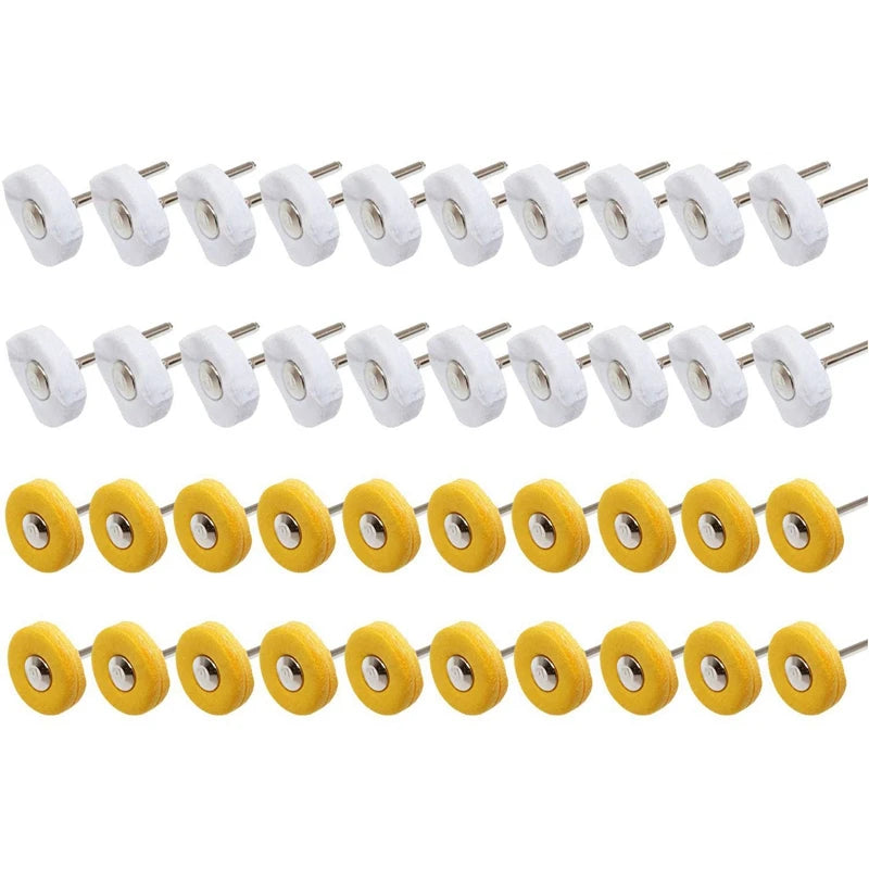 40Pcs Buffing Wheels Jewelry Watch Polishing Tool 3Mm Mandrel
