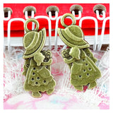 40 Vintage Girl Pendant Charms 28*12MM Antique Bronze Plated DIY Jewelry Making