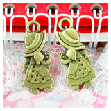40 Vintage Girl Pendant Charms 28*12MM Antique Bronze Plated DIY Jewelry Making