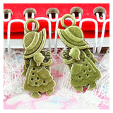 40 Vintage Girl Pendant Charms 28*12MM Antique Bronze Plated DIY Jewelry Making