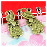 40 Vintage Girl Pendant Charms 28*12MM Antique Bronze Plated DIY Jewelry Making