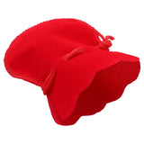 Red Velvet Oval Ring Earrings Wedding Favor Bag Pouch
