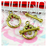 40 Sets Antique Bronze Birds OT Clasps Charms for DIY Jewelry