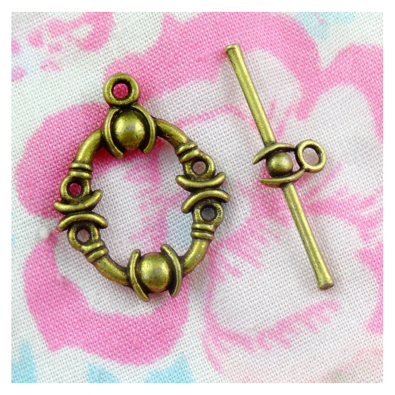40 Sets Antique Bronze Plated OT Clasp Charms Diy Jewelry Accessories
