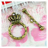 40 Sets Antique Bronze Crown OT Clasp Jewelry Making DIY Accessories