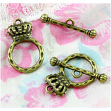40 Sets Antique Bronze Crown OT Clasp Jewelry Making DIY Accessories