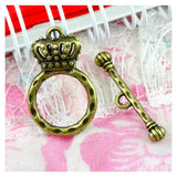 40 Sets Antique Bronze Crown OT Clasp Jewelry Making DIY Accessories