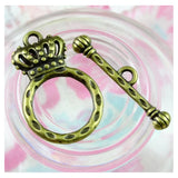 40 Sets Antique Bronze Crown OT Clasp Jewelry Making DIY Accessories