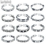 Men's Stainless Steel Bicycle Silicone Bracelet