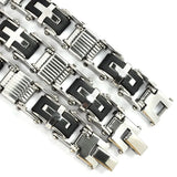 Men's Stainless Steel Bicycle Silicone Bracelet