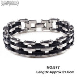 Men's Stainless Steel Bicycle Silicone Bracelet