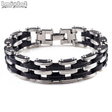 Men's Stainless Steel Bicycle Silicone Bracelet